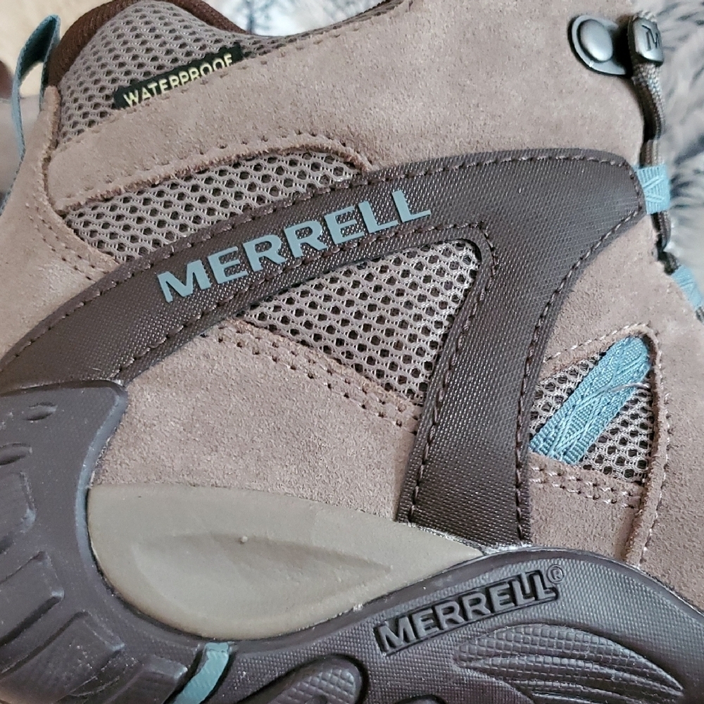 Merrell Deverta 2 Gray and Brown Waterproof Hiking Shoes Women Size 10 M Size 8 - Picture 14 of 14
